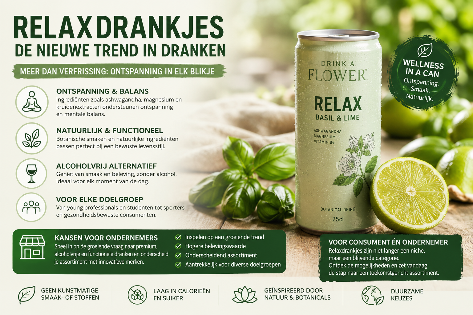 Relaxdrankjes veroveren de markt: waarom steeds meer consumenten én ondernemers hiervoor kiezen