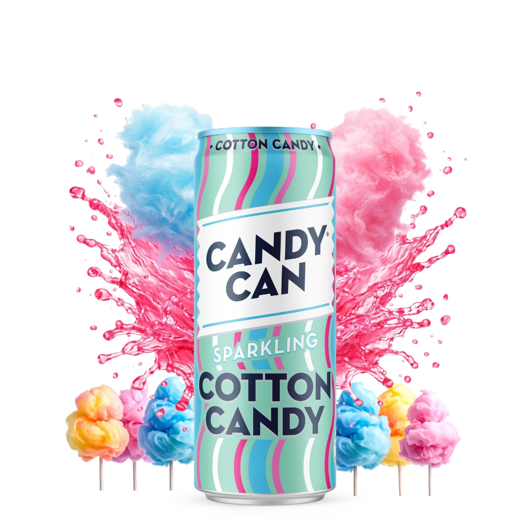 Candy Can Sparkling Cotton Candy blikje 330ml - suikervrije frisdrank inkopen