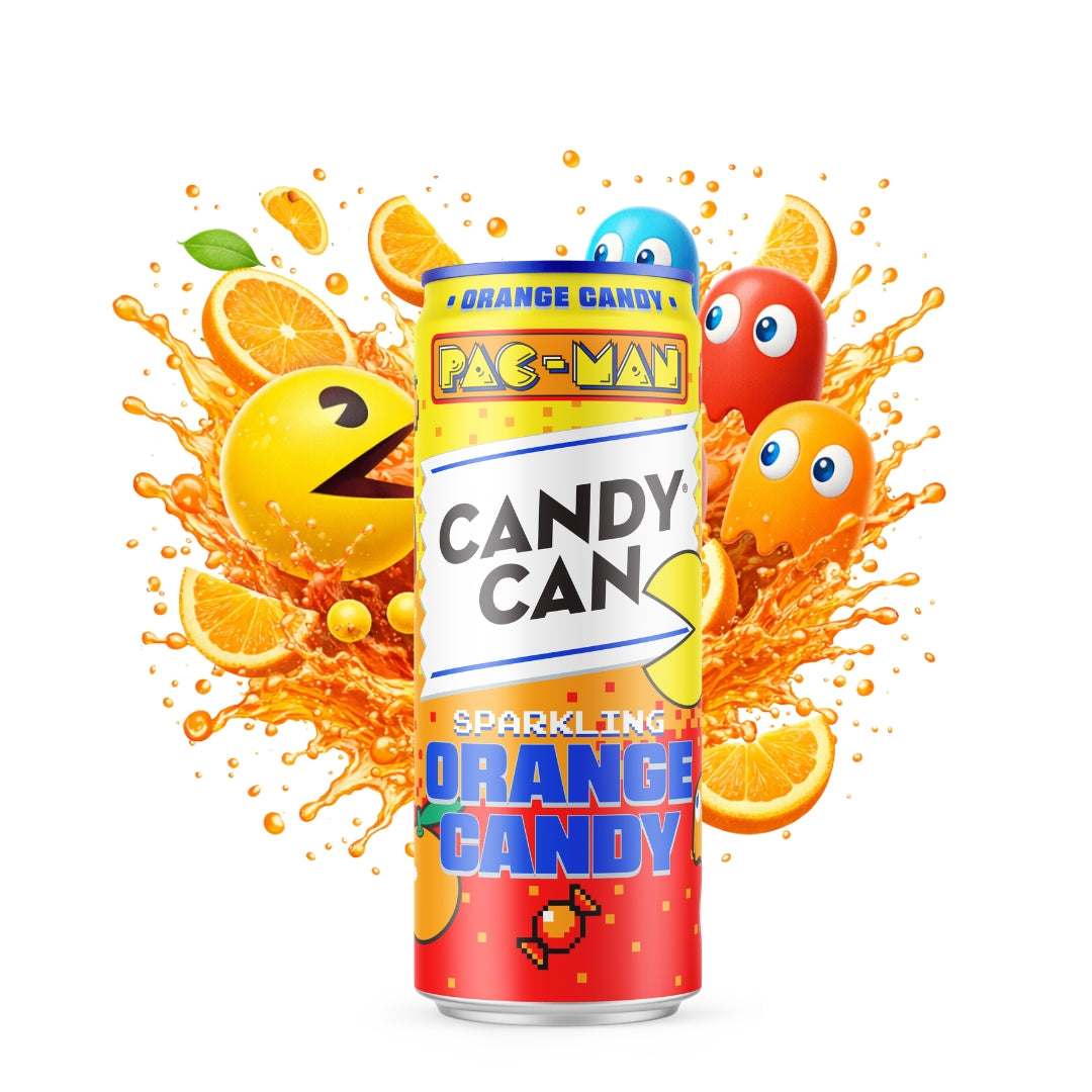 Candy Can x Pac-Man Sparkling Orange Candy 330ml - sinaasappel frisdrank inkopen