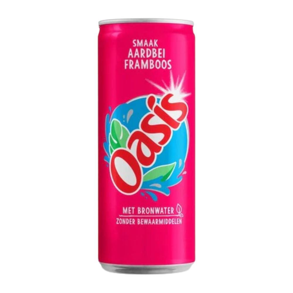 Oasis aardbei framboos blik 4x6x33 cl